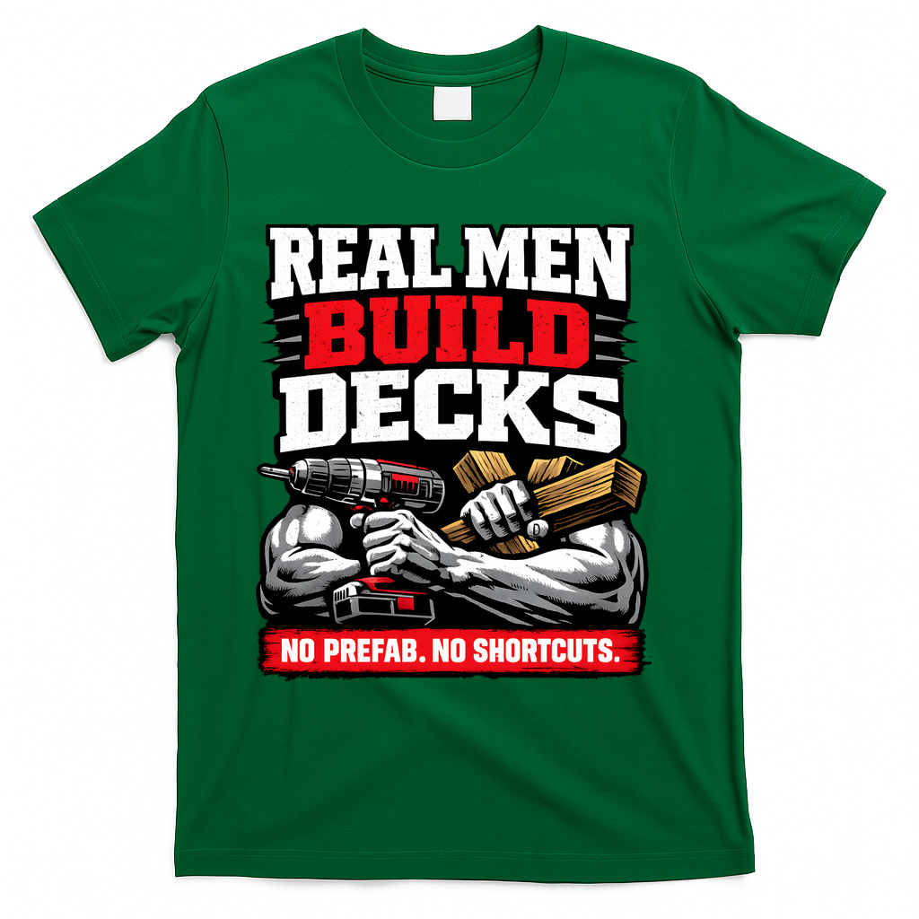 Real Men Build Decks T-Shirt - Green