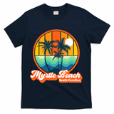 Retro Myrtle Beach South Carolina Summer 90s Beach Souvenirs T-Shirt - Navy