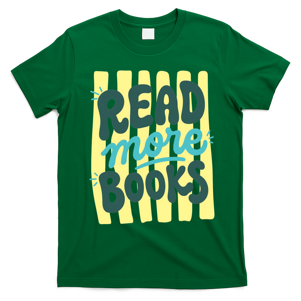 Read More Books Stripes Bookish Gift T-Shirt - Irish Green