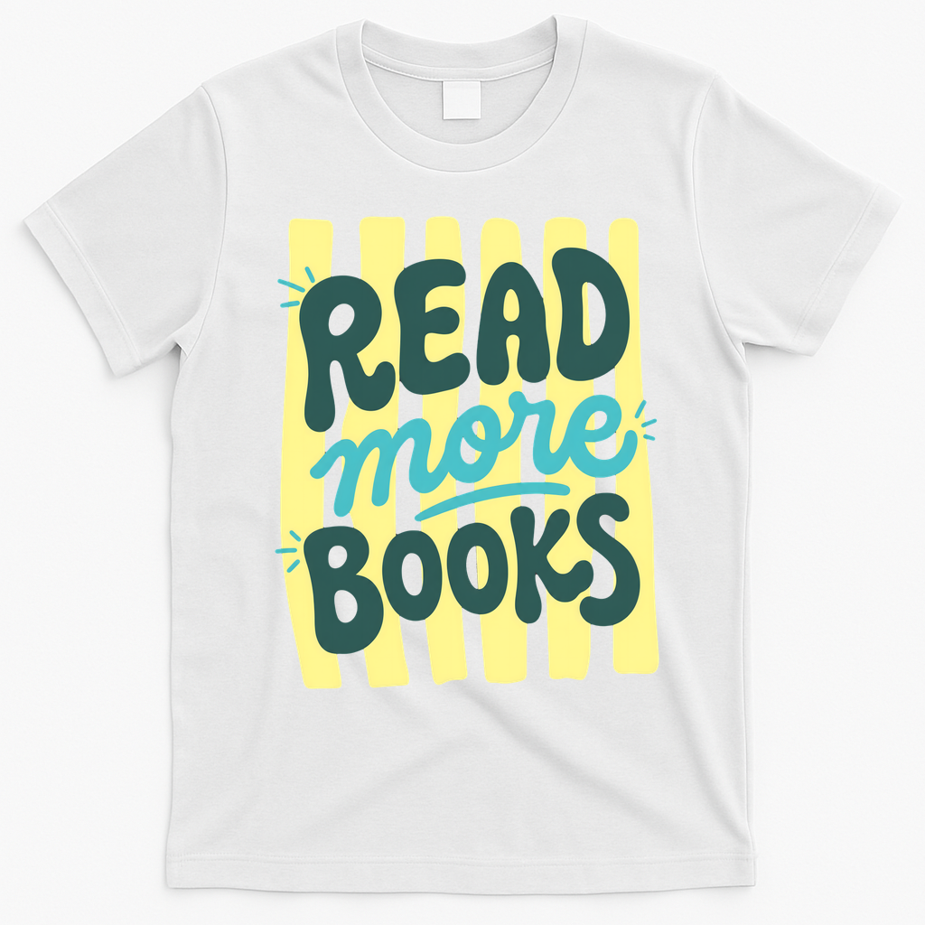 Read More Books Stripes Bookish Gift T-Shirt - White