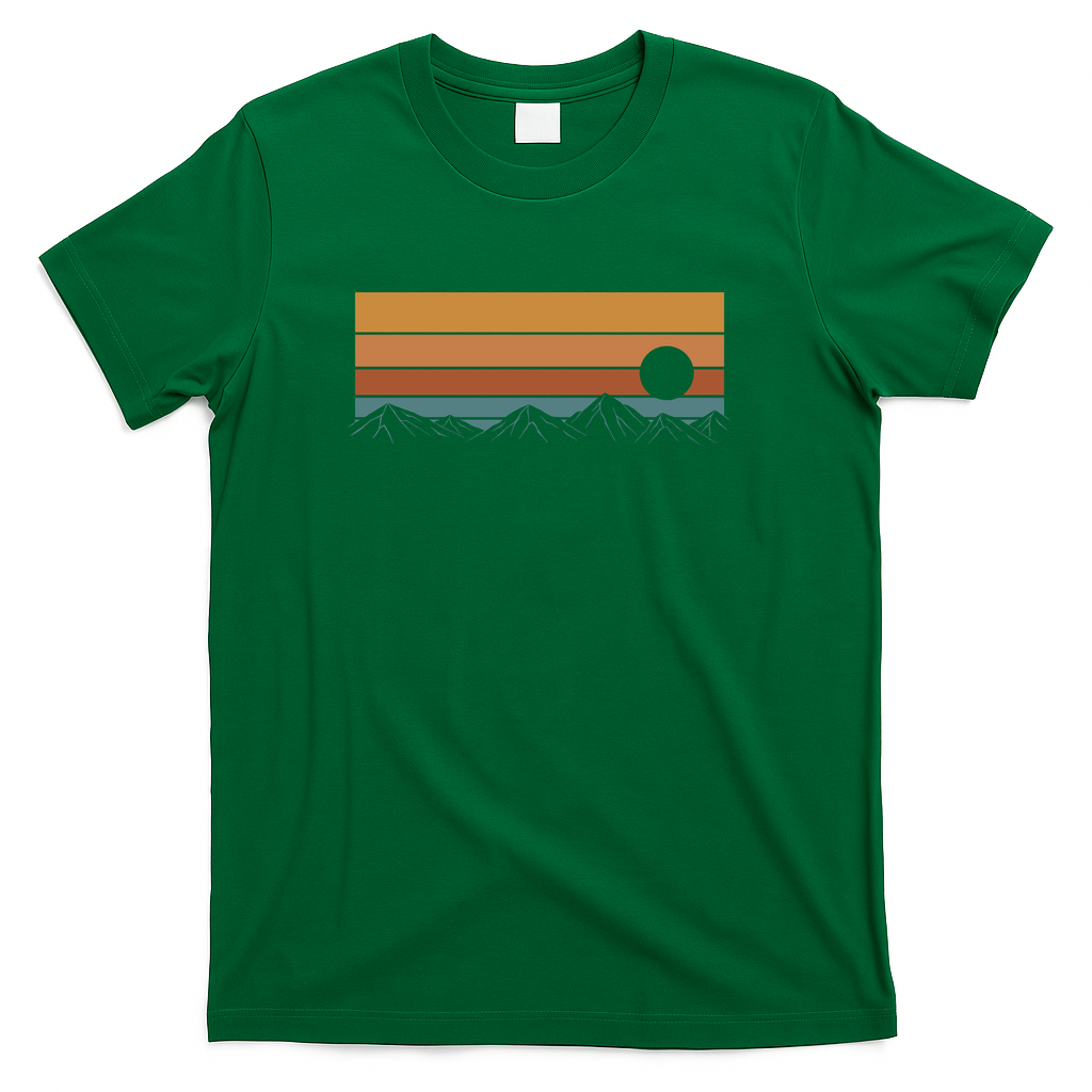Retro Mountainscape - Green