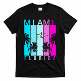 Retro Miami Florida Summer Neon Colors T-Shirt - Black