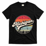 Retro Michigan Home State Mi Cool 70s Style Sunset T-Shirt