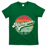 Retro Michigan Home State Mi Cool 70s Style Sunset T-Shirt