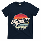 Retro Michigan Home State Mi Cool 70s Style Sunset T-Shirt