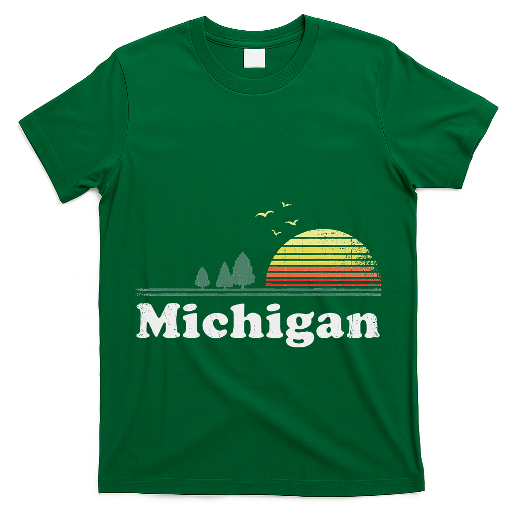 Retro Michigan Image Novelty Home Mi State Souvenir T-Shirt