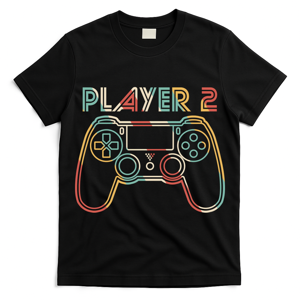 Retro Matching Player 2 Video Gamer T-Shirt