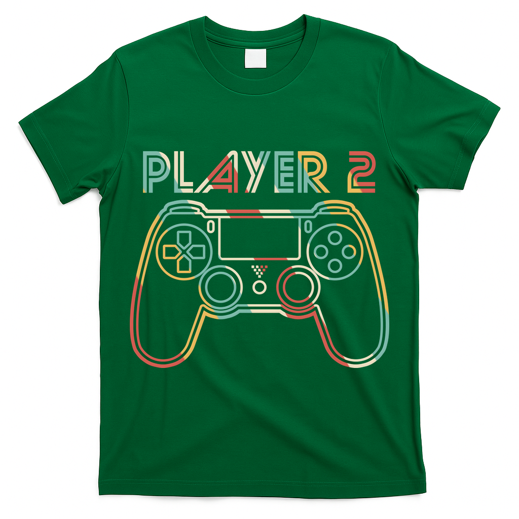 Retro Matching Player 2 Video Gamer T-Shirt