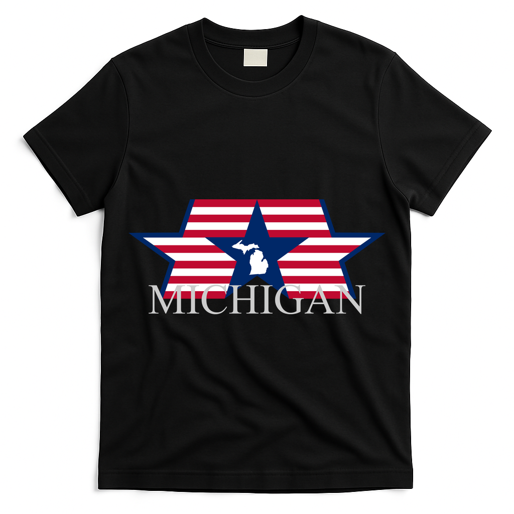 Retro Michigan Star Map T-Shirt