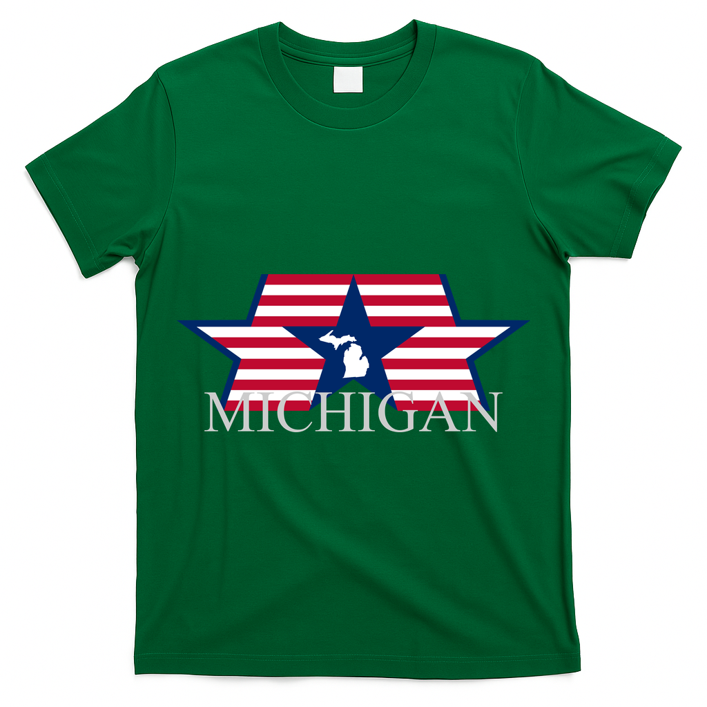 Retro Michigan Star Map T-Shirt