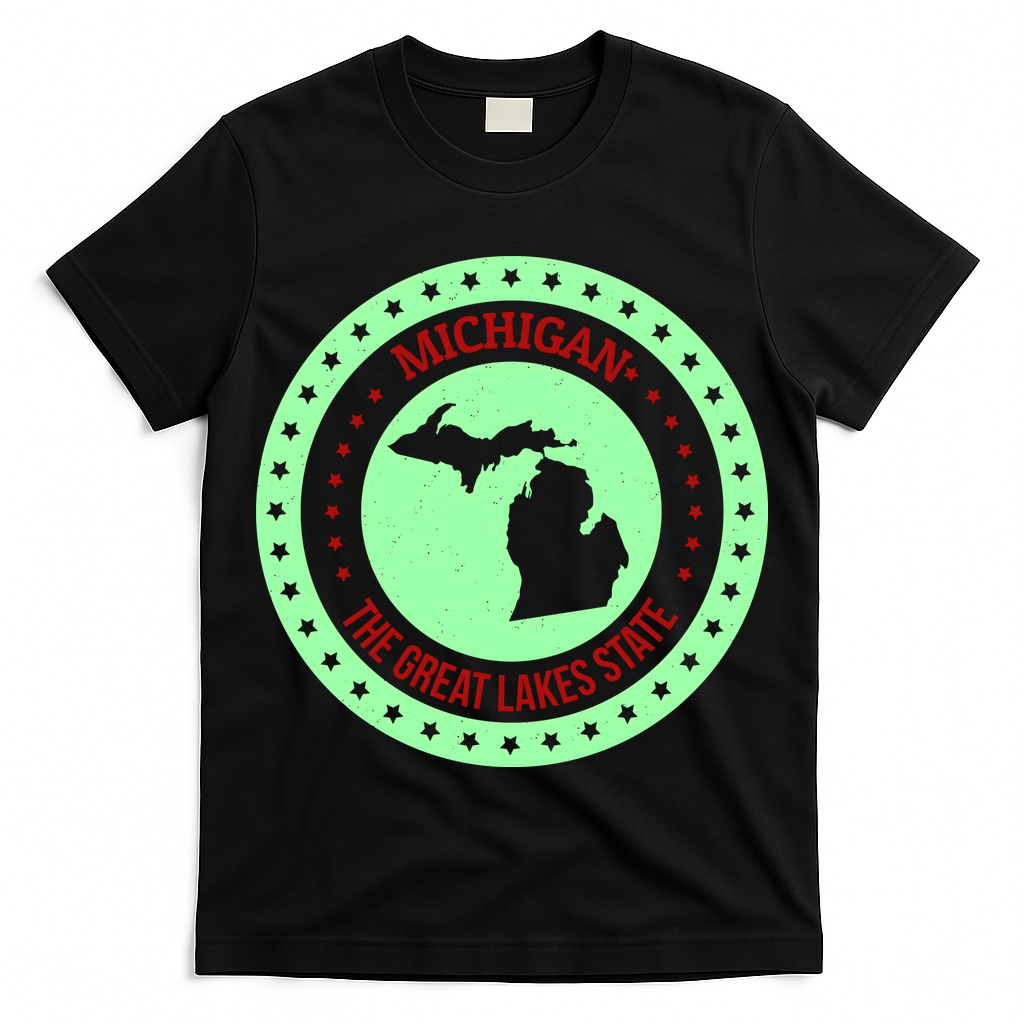 Retro Michigan The Great Lake State Logo T-Shirt