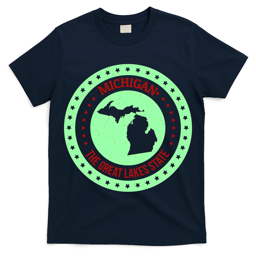 Retro Michigan The Great Lake State Logo T-Shirt