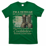 Retro Military Veterans Against Trump Bernie Protest Vintage T-Shirt - Green