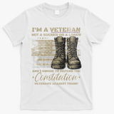 Retro Military Veterans Against Trump Bernie Protest Vintage T-Shirt - White