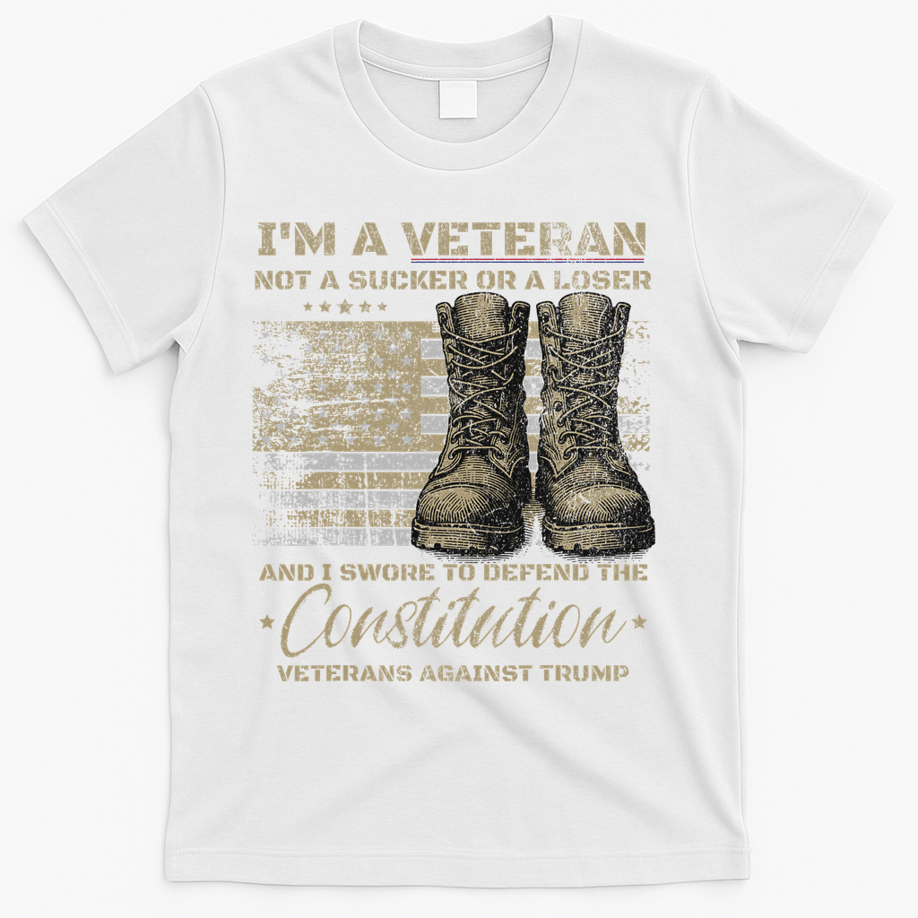 Retro Military Veterans Against Trump Bernie Protest Vintage T-Shirt - White