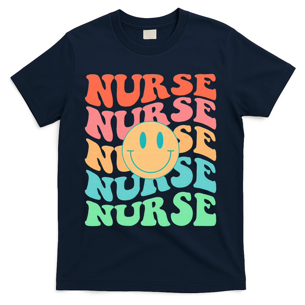 Retro Nurse Colorful Nurse Life Nurse's Day T-Shirt - Navy