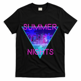 Retro Neon City Summer Nights T-Shirt - Black