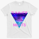 Retro Neon City Summer Nights T-Shirt - White