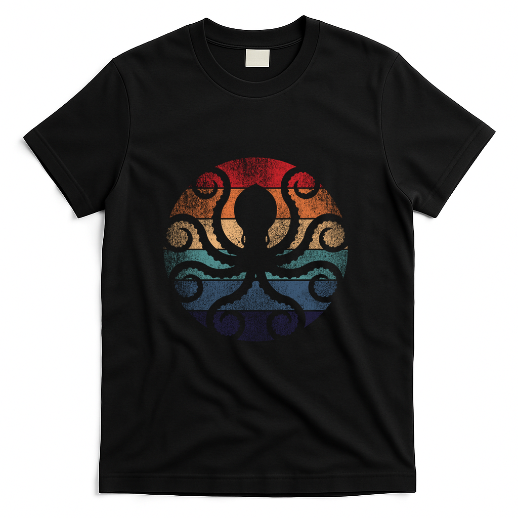 Retro Octopus #2 - Black