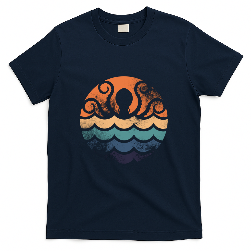 Retro Octopus - Navy