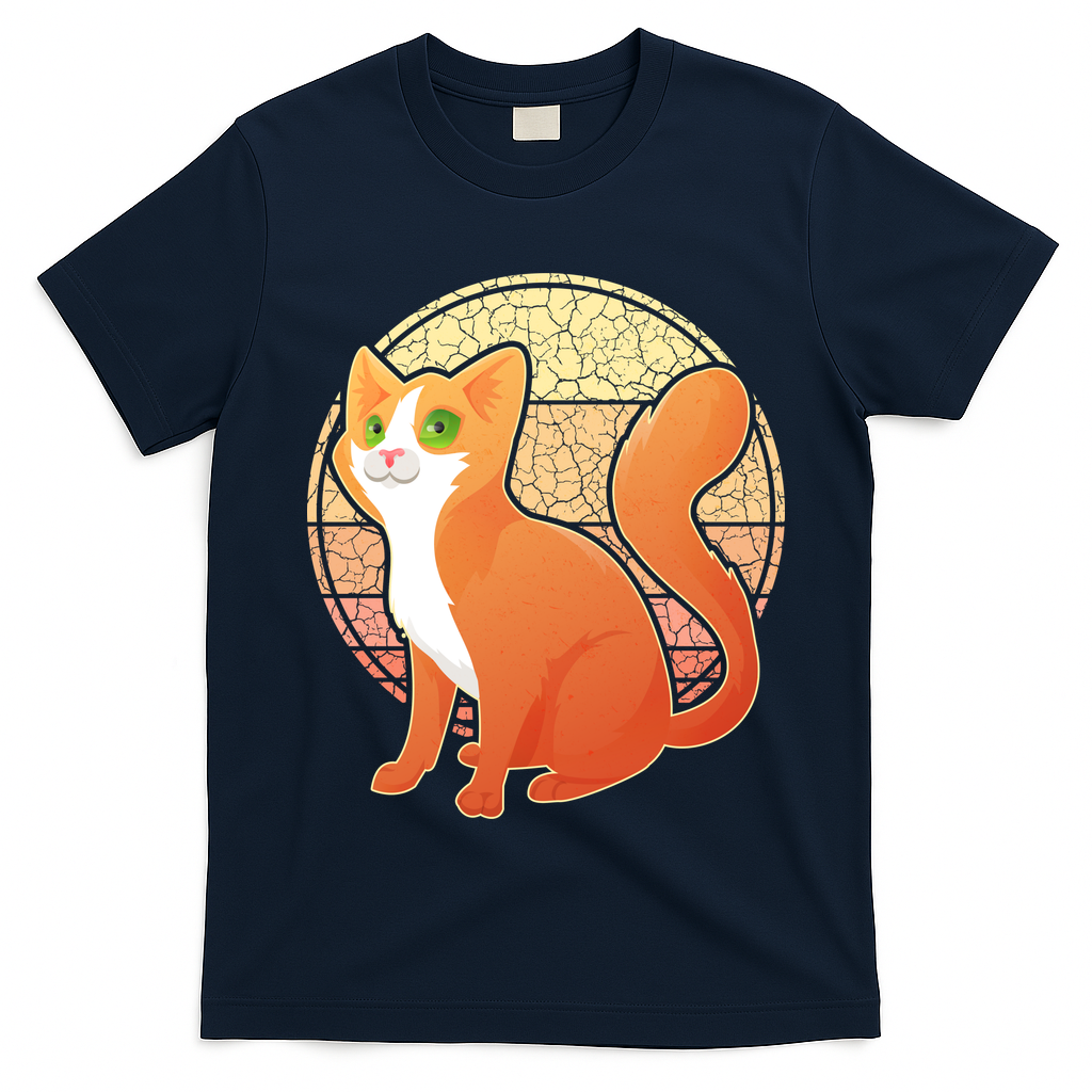 Retro Orange Cat T-Shirt