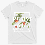 Resist Protect Democracy Subtle Retro Floral Anti Trump  T-Shirt - White
