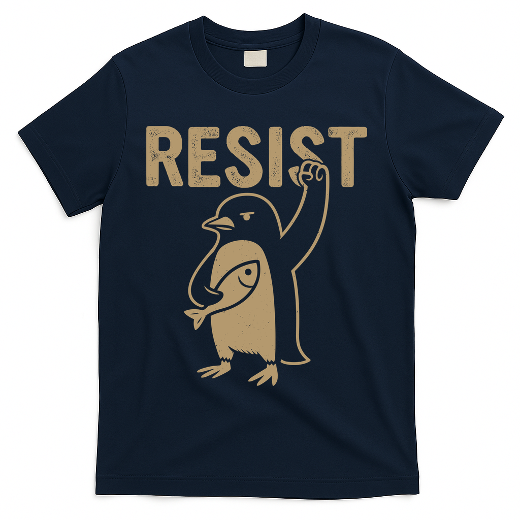 Resist Penguin T-Shirt - Navy