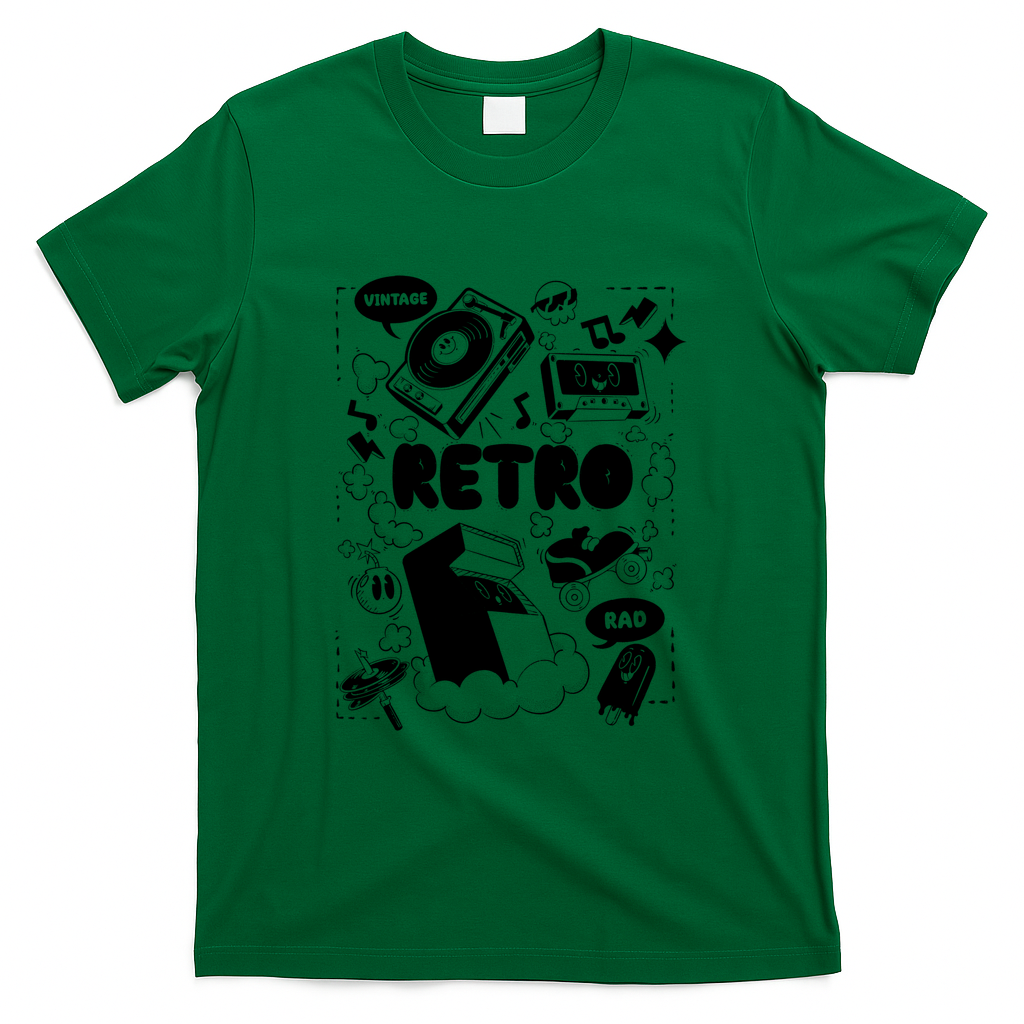 Retro Rewind: A Nostalgic Doodle Dump - Green