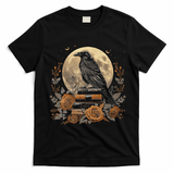 Raven Reading Book Occult Crow T-Shirt - Black