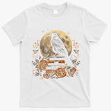 Raven Reading Book Occult Crow T-Shirt - White