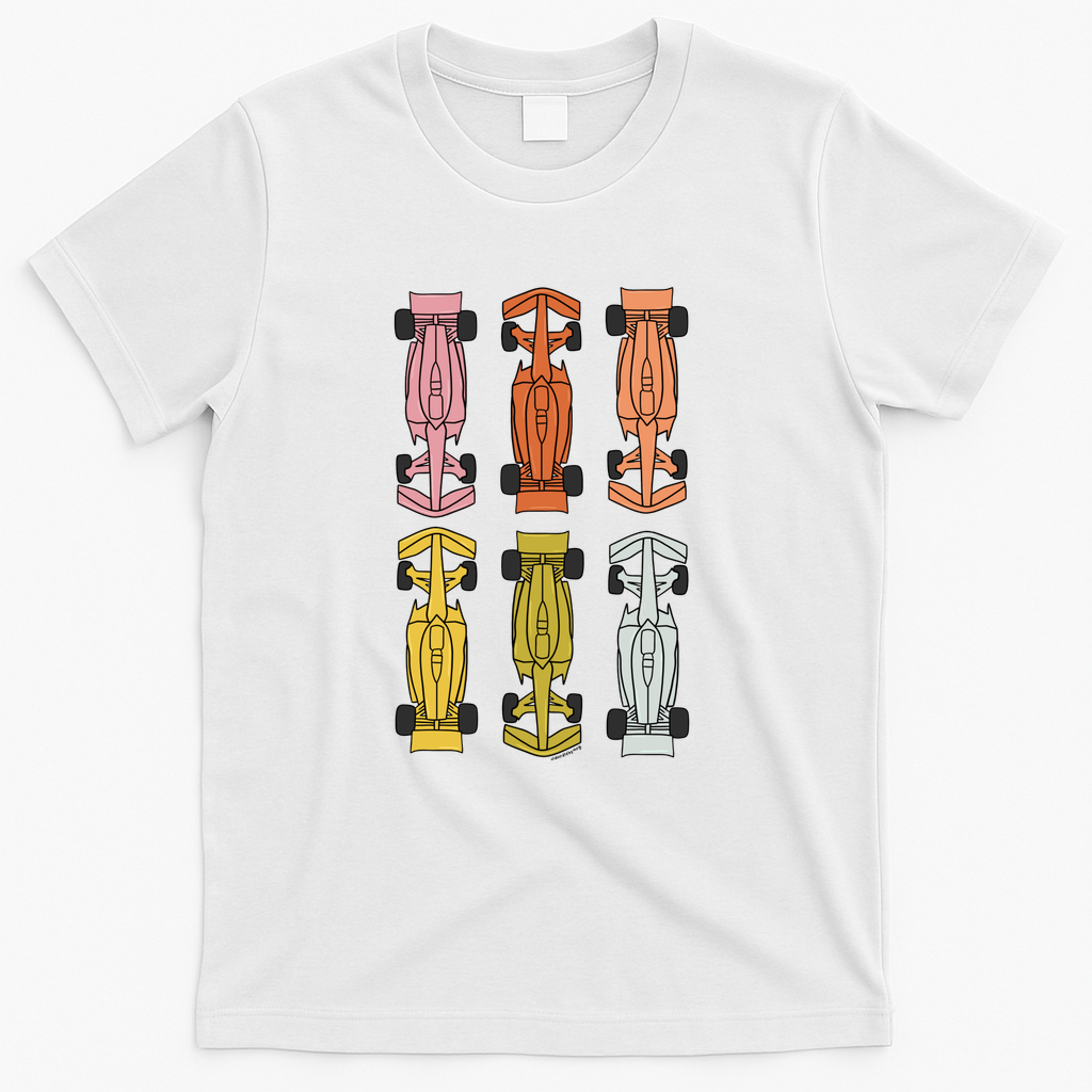 Rainbow Race Car - White