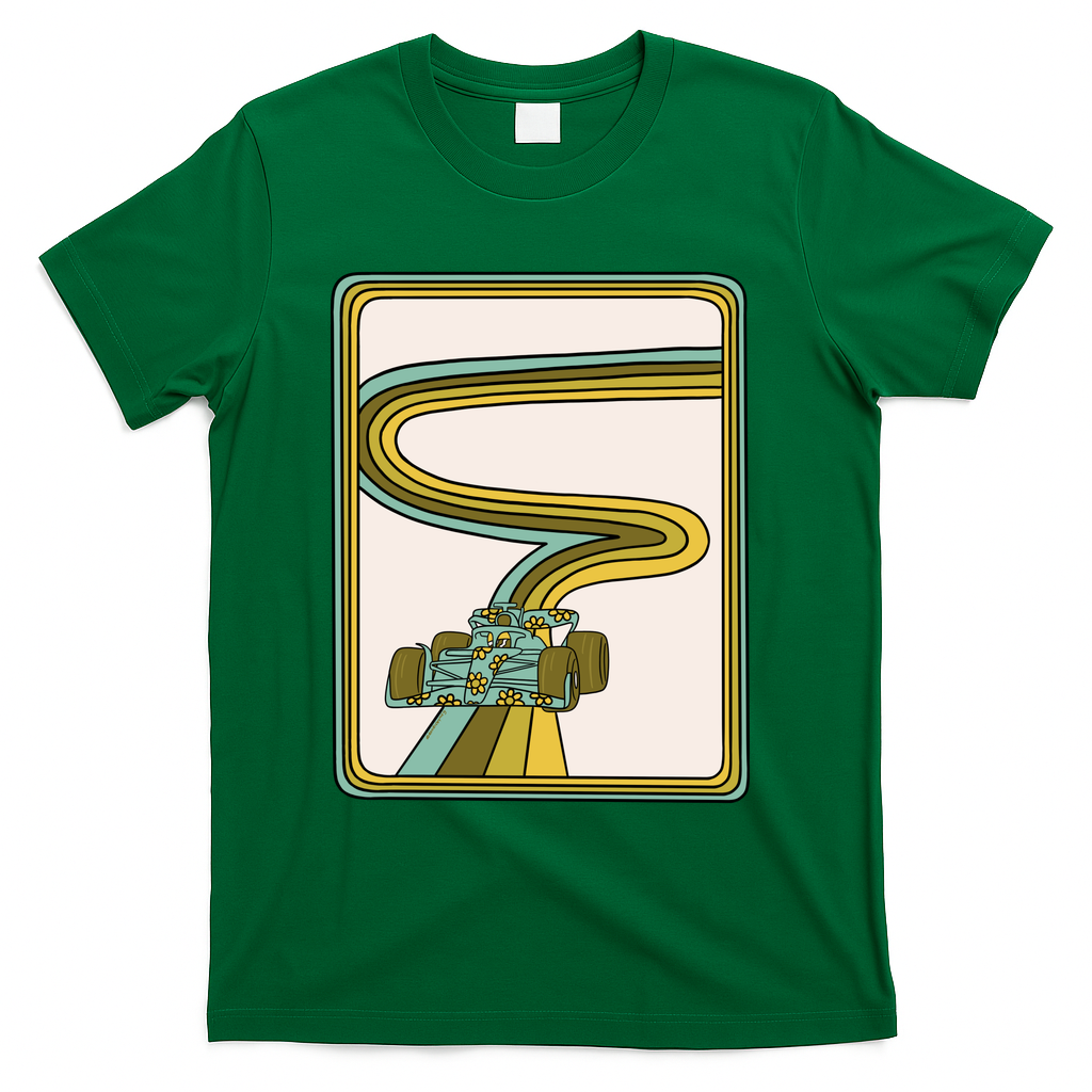 Retro Race Car in Green - Green