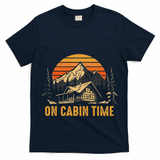 Retro Sunset Cabin Life Camping On Cabin Time Outdoor T-Shirt