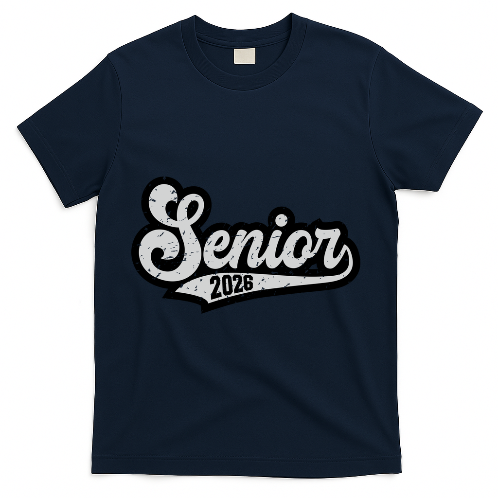 Retro Senior Classic Of 2026 Graduation T-Shirt - Navy