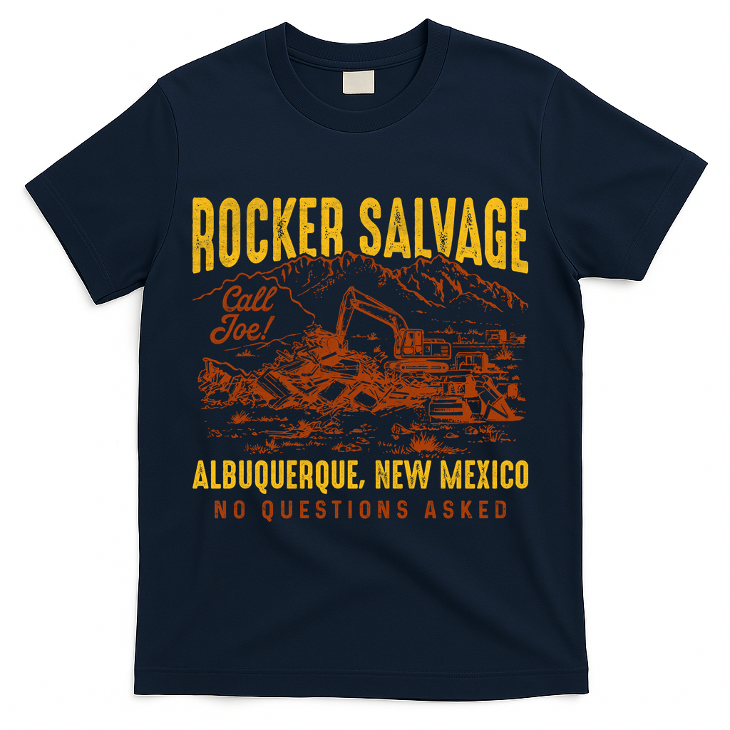Rocker Salvage Call Joe Albuquerque Vintage New Mexico T-Shirt - Navy