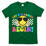 Retro Smiley Emoji Field Day Let The Games Begin T-Shirt - Green