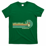 Retro Summer Fishing Washington Chelan Lake T-Shirt - Green