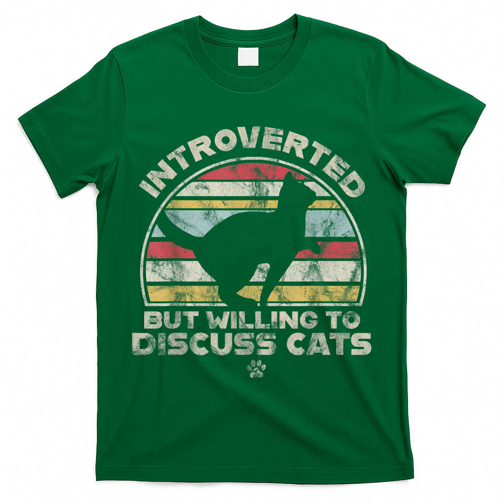 Retro Style Introverted But Willing To Discuss Cats Vintage T-Shirt