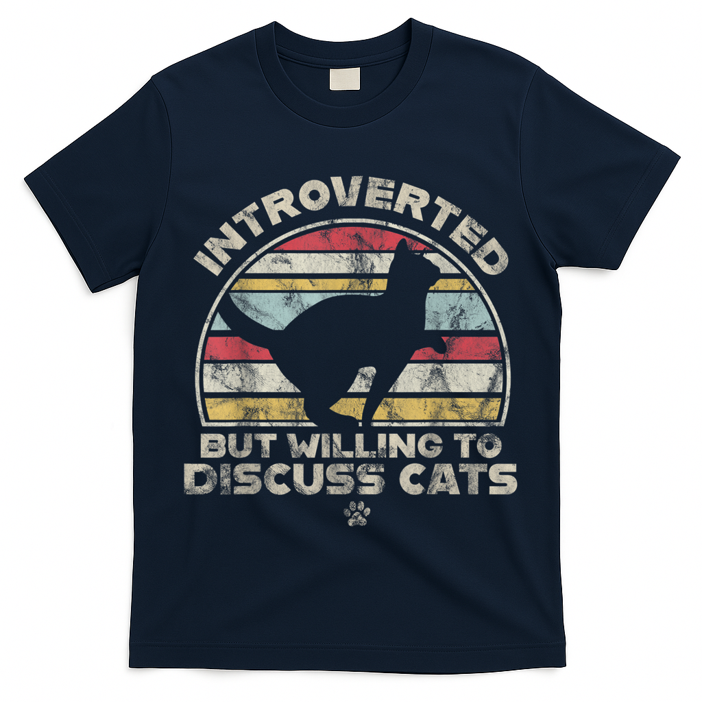 Retro Style Introverted But Willing To Discuss Cats Vintage T-Shirt