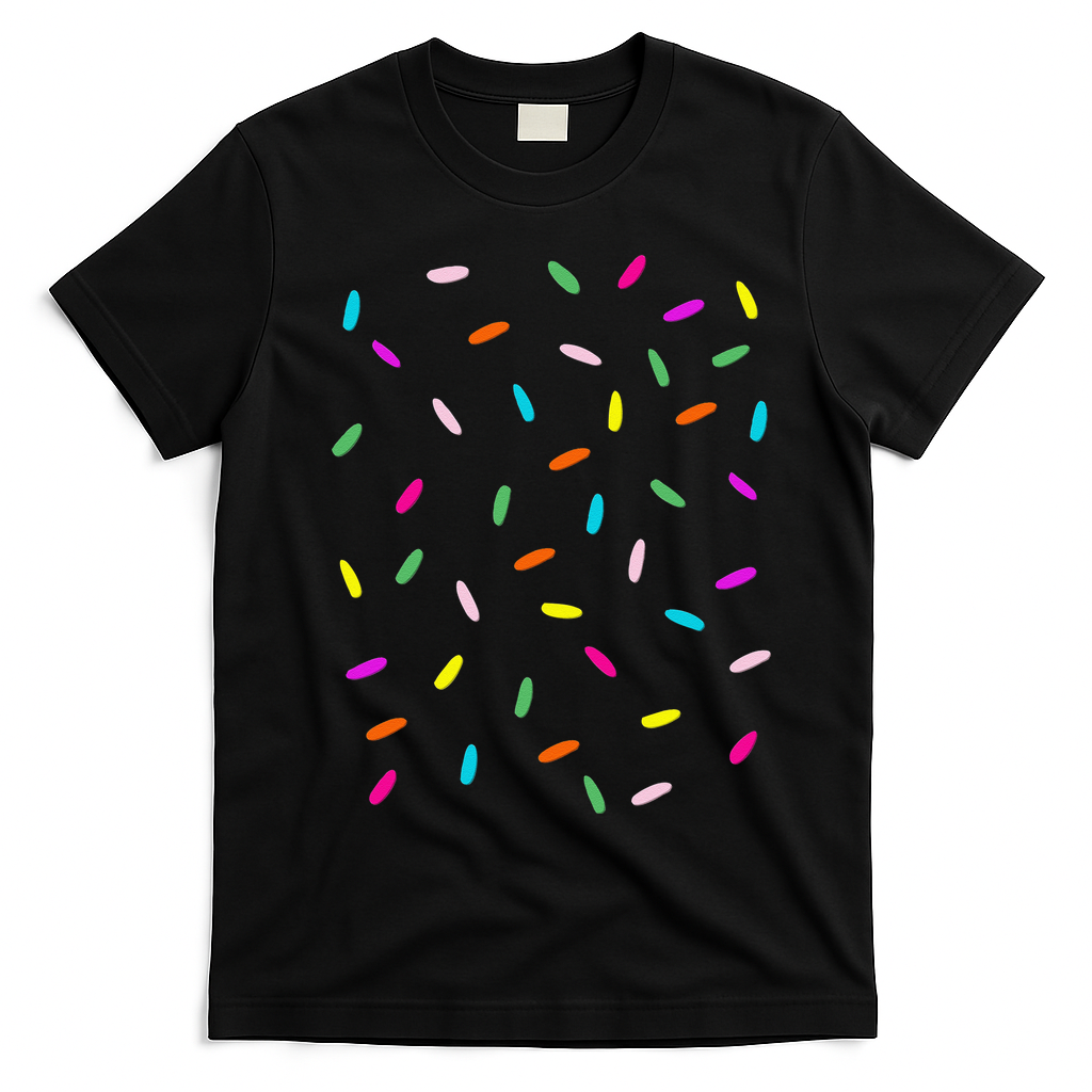 Rainbow Sprinkles Ice Cream Costume Halloween T-Shirt - Black