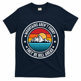 Retro Sunset Mountain Range For Nature Lovers T-Shirt - Navy