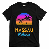 Retro Sunset Nassau Bahamas Beach Trip Vacation Summer Group T-Shirt - Black