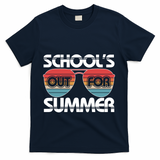 Retro School's Out For Summer Aviator Sunglasses T-Shirt - Navy