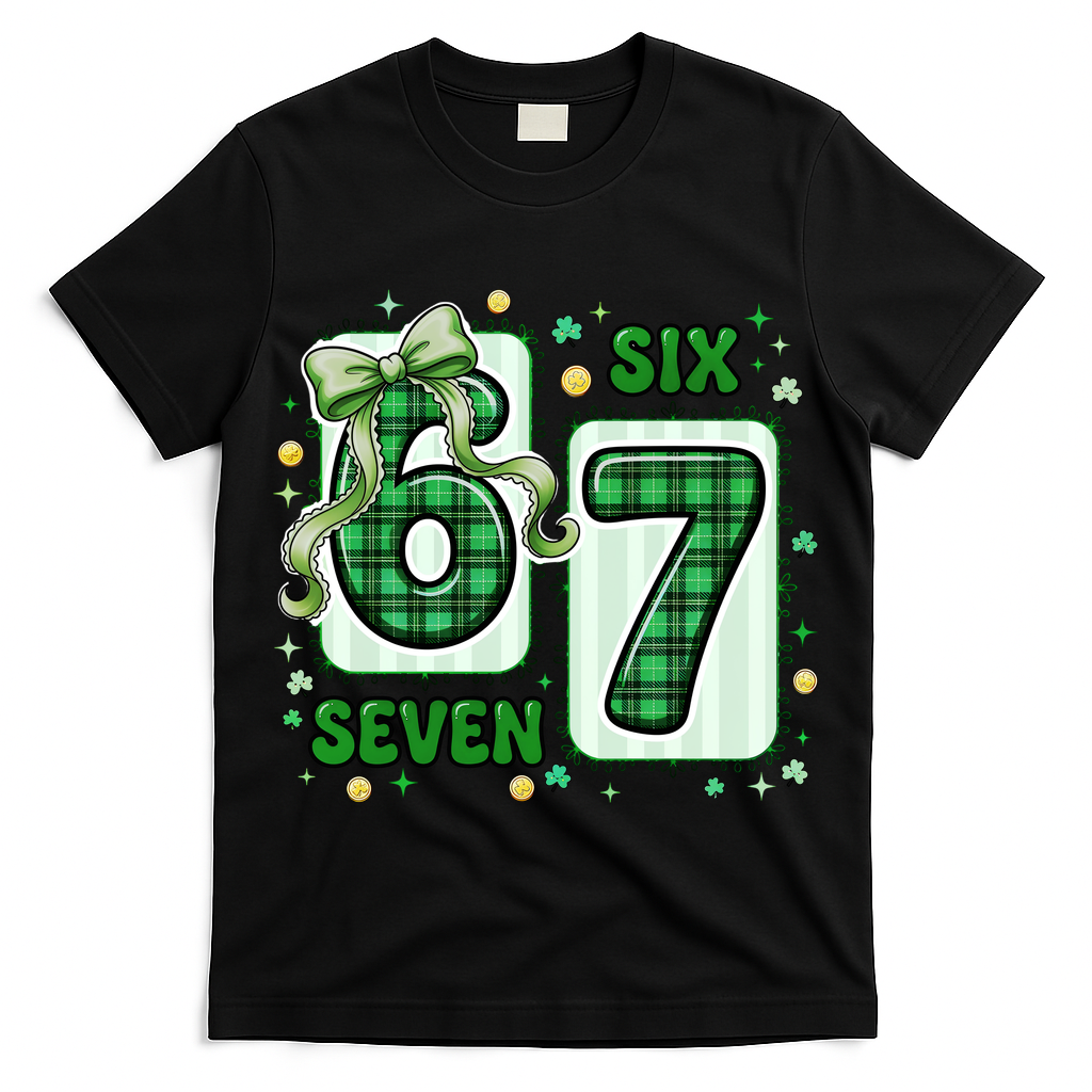 Retro St Patrick's Lucky 67 Six Seven 6-7 Meme T-Shirt