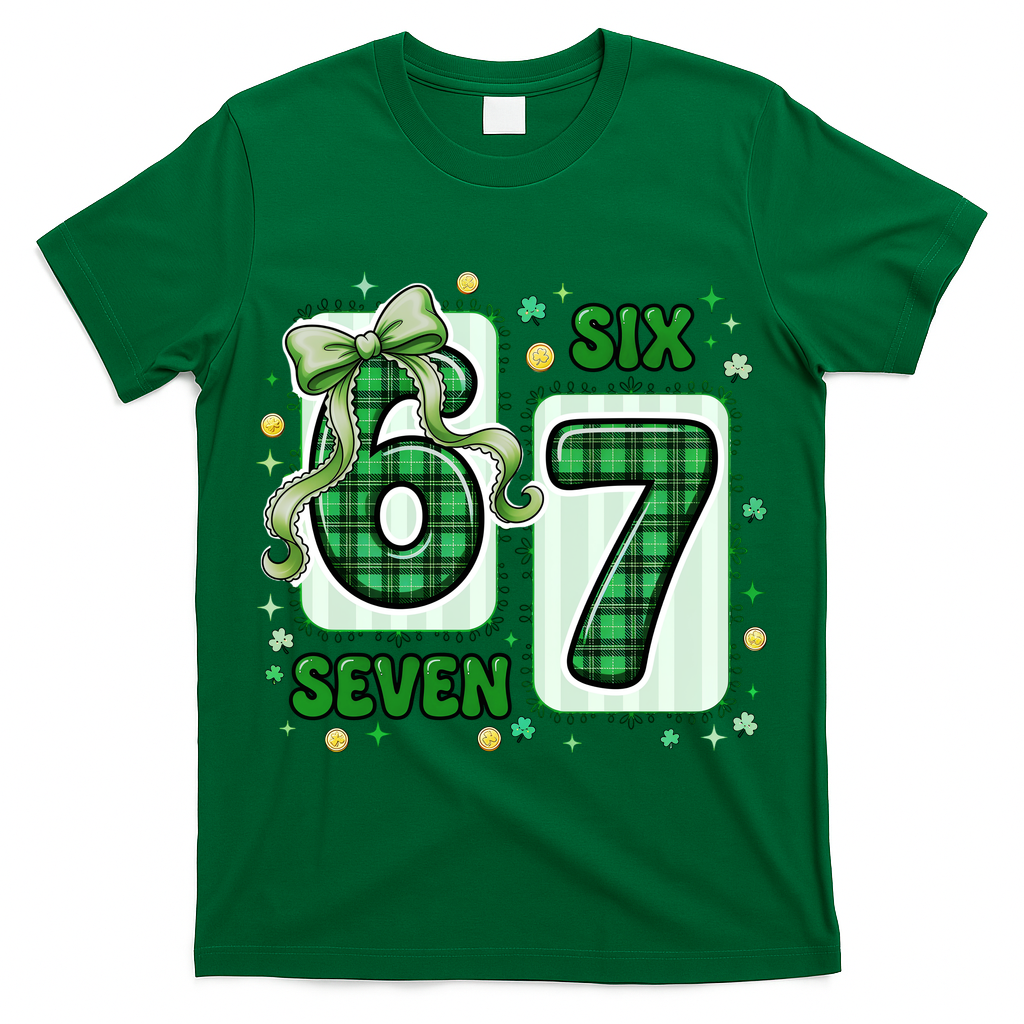 Retro St Patrick's Lucky 67 Six Seven 6-7 Meme T-Shirt