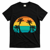 Retro Summer Tropical Beach T-Shirt - Black