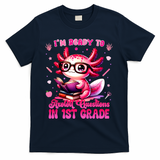 Ready To 1st Grade Axolotl Question First Day Of School T-Shirt - Navy
