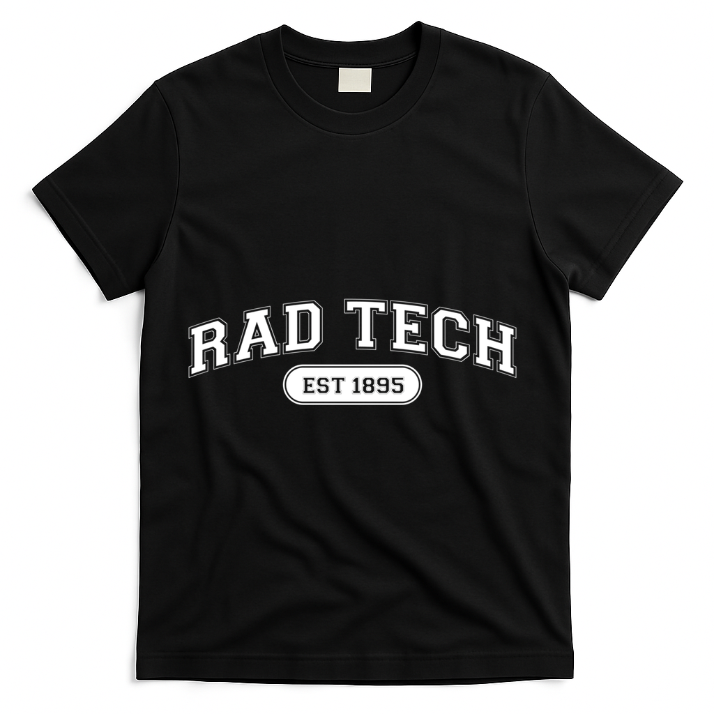 Rad Tech 1895 Radiology Xray Tech College School Cute Gift T-Shirt - Black