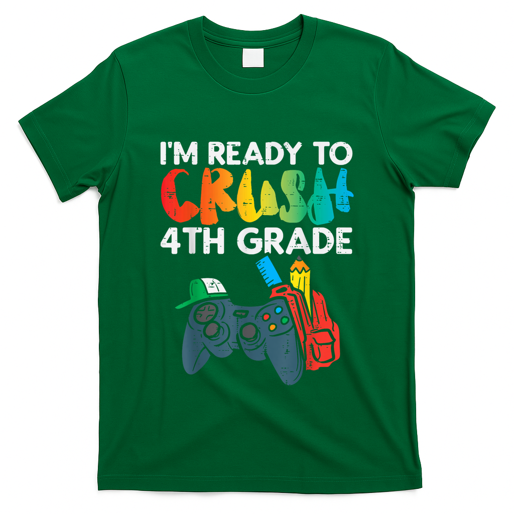 Ready To Crush 4th Grade Fourth Video Gamer First Day Boy T-Shirt