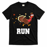 Run Turkey Funny Thanksgiving T-Shirt - Black